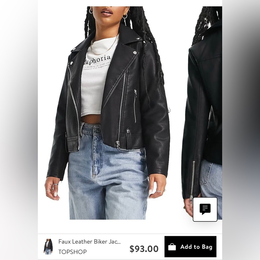 Faux Leather Biker Jacket TopShop